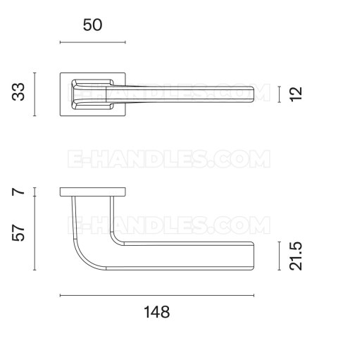 Ручки дверні ISMENA ROZETA RT SLIM 7MM KG - złoty matowy