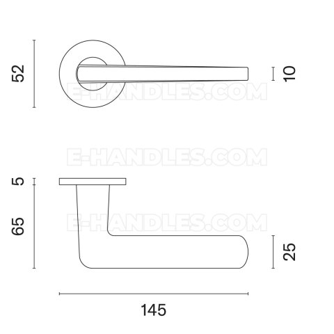 Klamka LIRA ROZETA R SUPER SLIM 5MM BK - czarny matowy