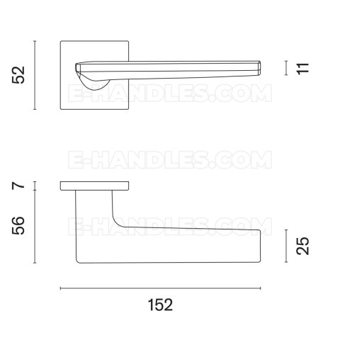 Klamka LUNARIA Rozeta Q slim 7 mm BK - czarny matowy