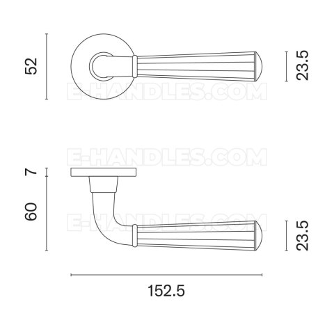 Klamka MARIGOLD ROZETA R SLIM 7MM BK - czarny matowy