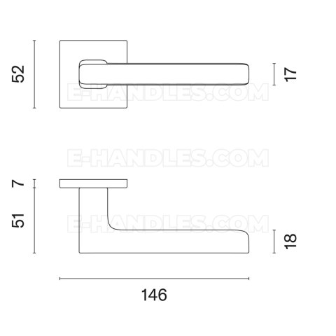 Klamka PEA ROZETA Q SLIM 7MM LC - chrom polerowany