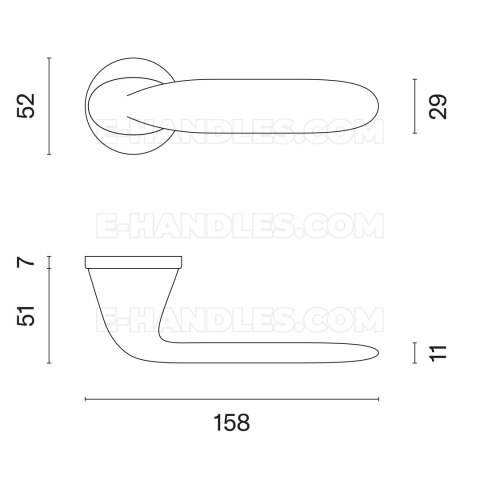 Klamka PEONIA ROZETA R SLIM 7MM BK - czarny matowy