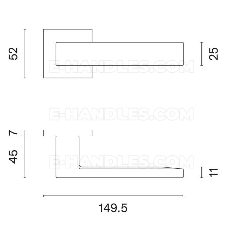 Klamka PINA ROZETA Q SLIM 7MM BK - czarny matowy