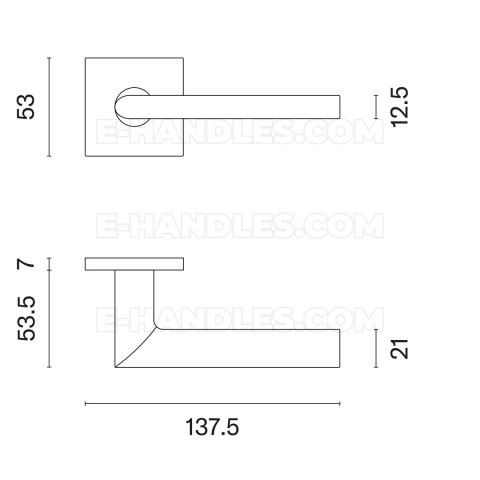 Ручки дверні PRIMULA ROZETA Q SLIM 7MM BLACK - czarny matowy