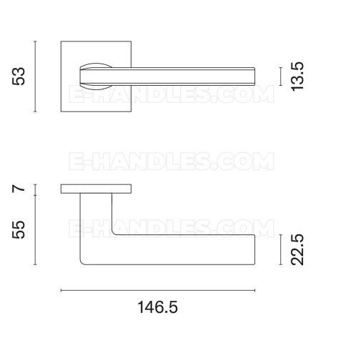 Klamka PYROLA ROZETA Q SLIM 7MM BLACK - czarny matowy