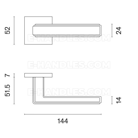 Ручки дверні RAFLESIA ROZETA Q SLIM 7MM PN PVD - miedziany PVD