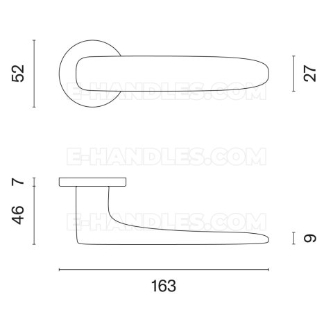 Klamka ROSA ROZETA R SLIM 7MM BK - czarny matowy