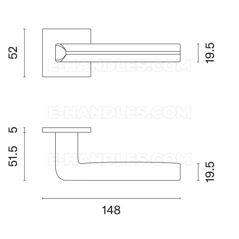 Klamka SALICE ROZETA Q SUPER SLIM 5MM BK - czarny matowy