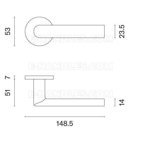 Klamka SILENA ROZETA R SLIM 7MM CP - chrom polerowany