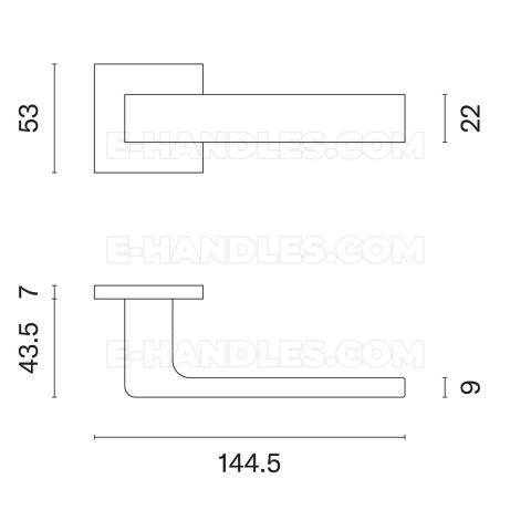 Ручки дверні SULLA ROZETA Q SLIM 7MM BLACK - czarny matowy