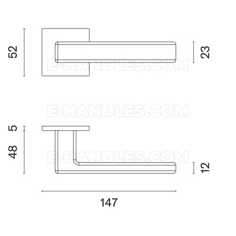 Ручки дверні TILIA ROZETA Q SUPER SLIM 5MM BK - czarny matowy