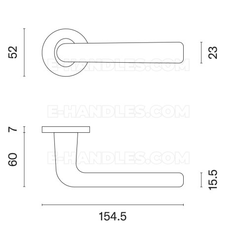 Ручки дверні TULIPA ROZETA R SLIM 7MM KG - złoty matowy