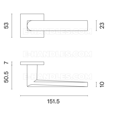 Ручки дверні ADANA ROZETA Q SLIM 7MM BLACK - czarny matowy