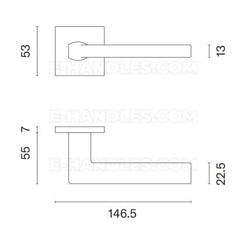 Klamka EURA ROZETA Q SLIM 7MM CP - chrom polerowany