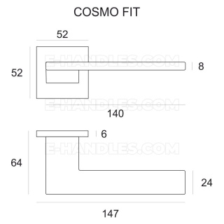 Klamka Cosmo Fit rozeta kwadratowa R67F chrom polerowany