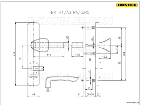 Zestaw ochronny ROSTEX R4 ASTRA, 90mm nerez-mat, klasy 3 bezpieczeństwa