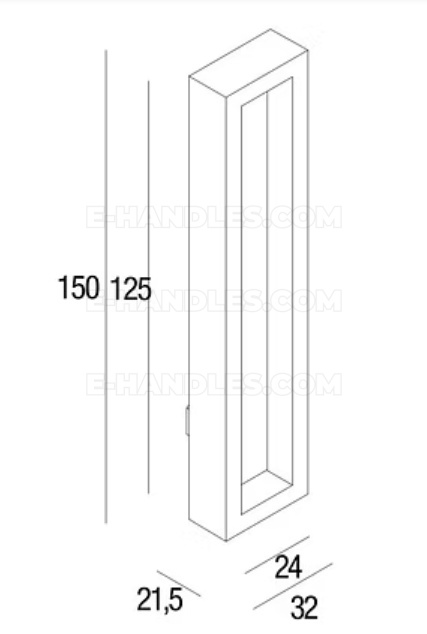 Uchwyt prostokątny do drzwi szklanych 6-10mm MN1158Z 153 - czarny matowy Black Mat Szkło