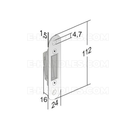 Zaczep do aluminium do zamków BONAITI TWIN magnetycznych chrom połysk