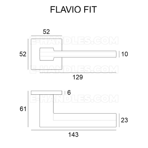 Klamka Flavio Fit rozeta kwadratowa R67F antracyt