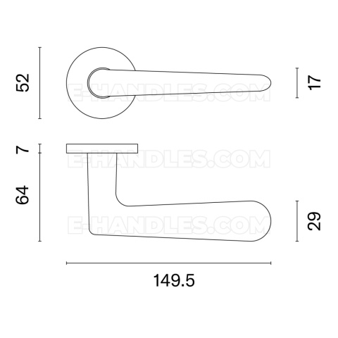 Klamka LAVANDA Rozeta R slim 7 mm KG - złoty matowy