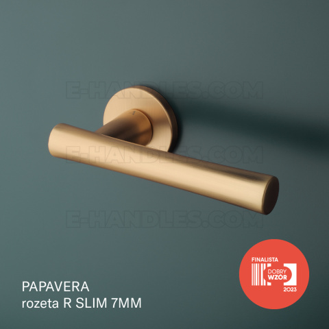 Klamka PAPAVERA Rozeta R slim 7 mm KG - złoty matowy