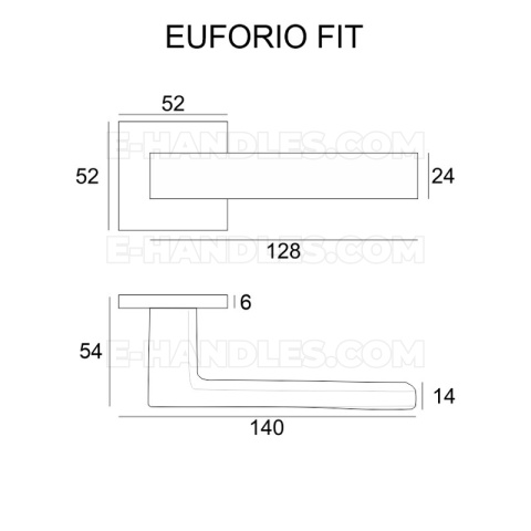 Klamka Euforio Fit rozeta kwadratowa R67F chrom szczotkowany