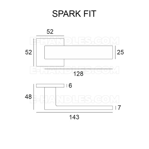 Ручки дверні Spark Fit розета квадратна R67F antracyt