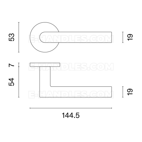 Klamka YUZA Rozeta R slim 7 mm BLACK - czarny matowy