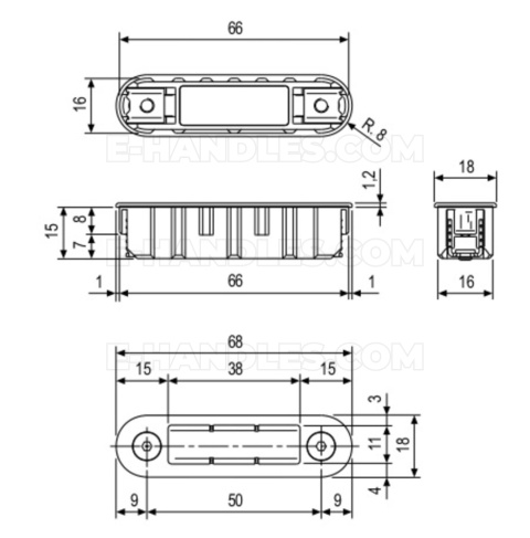 Zaczep ALU-TOUCH do aluminium czarny B024043093