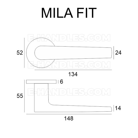 Ручки дверні Mila Fit розета кругла R68F antracyt