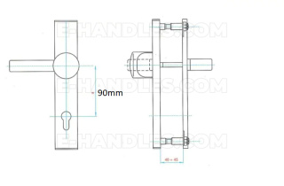 Zestaw klamka gałka 90 mm LOB