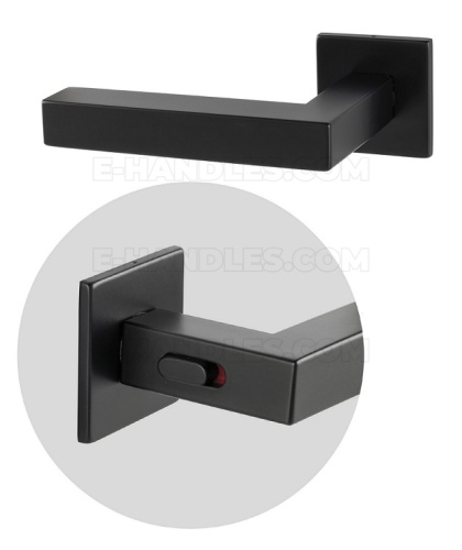 Klamka z blokadą SQUARE WC Q Lock BK - czarny matowy, do drzwi 38-45mm