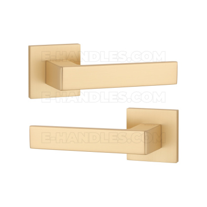 Klamka HIRA Rozeta Q slim 7 mm GOLD SATIN - złoty matowy