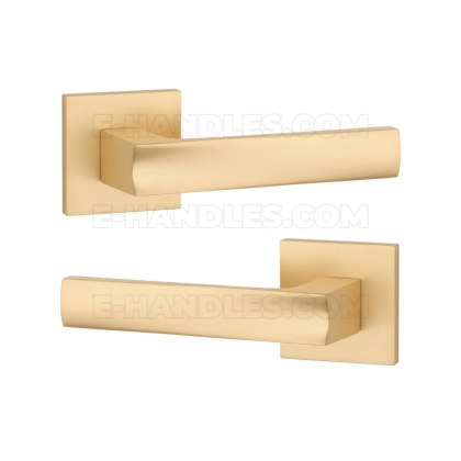 Klamka LIMA Rozeta Q slim 7 mm GOLD SATIN - złoty matowy