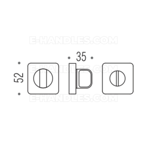 Blokada WC PT19 Colombo Design OL - złoty, trzpień 6x6mm Blokada WC PT19 Colombo Design OL - złoty, trzpień 6x6mm