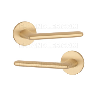 Klamka AVA Rozeta R slim 7 mm GOLD SATIN - złoty matowy
