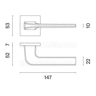Klamka NAKA Rozeta Q slim 7 mm PSC - chrom satynowy