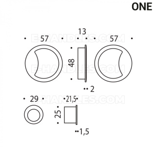 Uchwyt drzwiowy Colombo Design ONE CC211 MOOD Collection, C02 brązowy / anoda