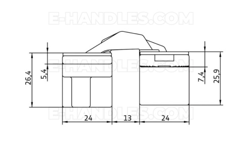 Anselmi 505 AN 140 3D 110x24 mm, zawias niewidoczny biały (nośność 2szt do 40 kg, 3szt do 60kg)