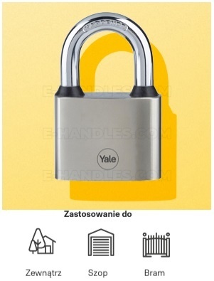 Kłódka YALE Y112 L-30 H-26 3 klucze