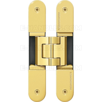 Simonswerk TECTUS TE 340 3D mosiądz polerowany, 160x28 mm, zawias niewidoczny (nośność 2szt do 80 kg)