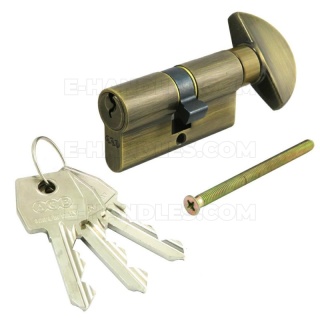 Wkładka drzwiowa z gałką 85mm G45x40 AGB mod.600 złoto antyczne C620124035