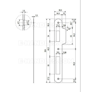 Zaczep AGB SICURREZA F25mm x 204mm z najazdem, niklowany B005907906