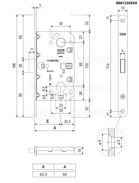 Zamek magnetyczny WAVE na wkładkę 60 F18 biały AGB B0613360FM