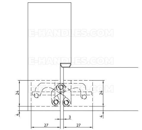 Anselmi 505 AN 140 3D 110x24 mm, zawias niewidoczny czarny (nośność 2szt do 40 kg, 3szt do 60kg)