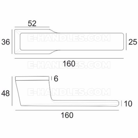 Ручки дверні Enzo Fit розета прямокутна R76F antracyt bdr