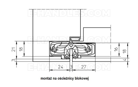 Simonswerk TECTUS TE 240 3D, stal srebrna F1, 155x18-21 mm, zawias niewidoczny (nośność 2szt do 60 kg)