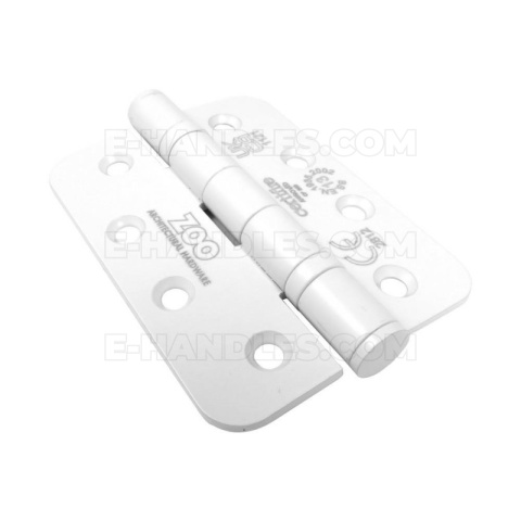 Zawias drzwiowy ZHSS243R, 102x76x3mm - stal nierdzewna, biały