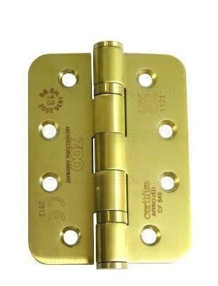 Zawias drzwiowy ZHSS243R, 102x76x3mm - stal nierdzewna, mosiądz satyna