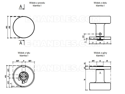 Gałka stała jednostronna RUTA R slim 7 mm WHITE - biały matowy